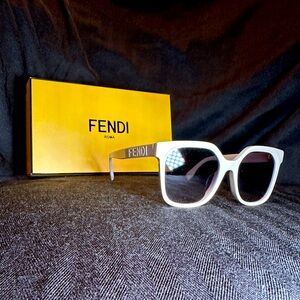 Fendi White frame logo sunglasses